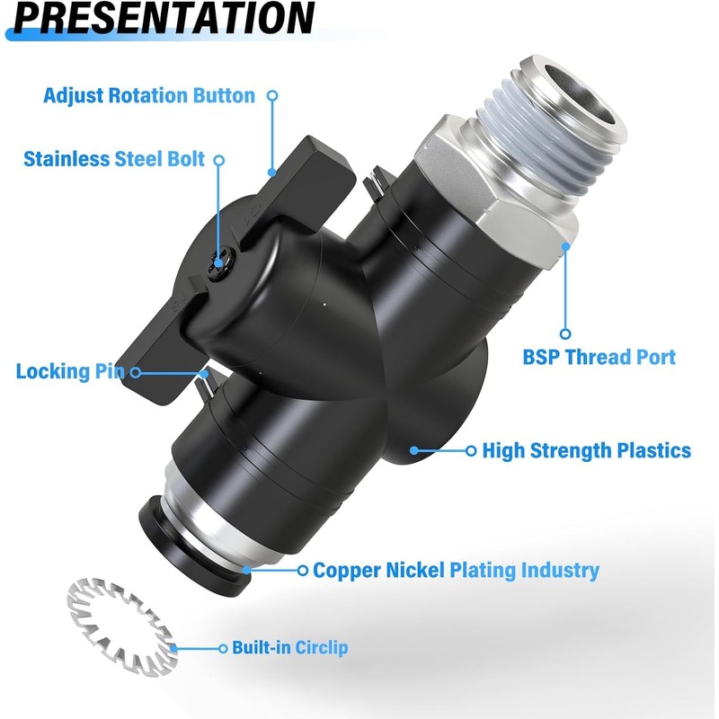 TAILONZ PNEUMATIC 1/4 Inch Tube OD x 3/8 Inch NPT