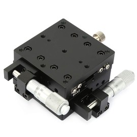 Manual Precision Linear Table, Manual Micrometer Cross Roller Linear Table, Trim Bearing Tuning Platform Sliding Table with Black Anodised for Production Machines