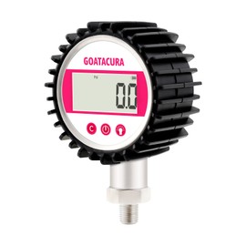 GOATACURA 0-3000psi Digital Industrial Pressure Gauge, 3-1/8" Dial Size, 1/4" NPT Lower Mount, 5 Digit Display, Stainless Steel Case and Connection, 0.25% High Accuracy, with Protective Sleeve
