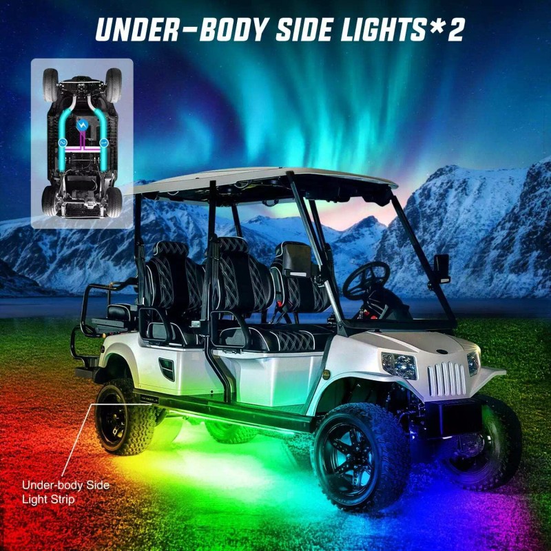 Nilight 2Pcs Golf Cart Underglow Light Kit for EZGO Yamaha