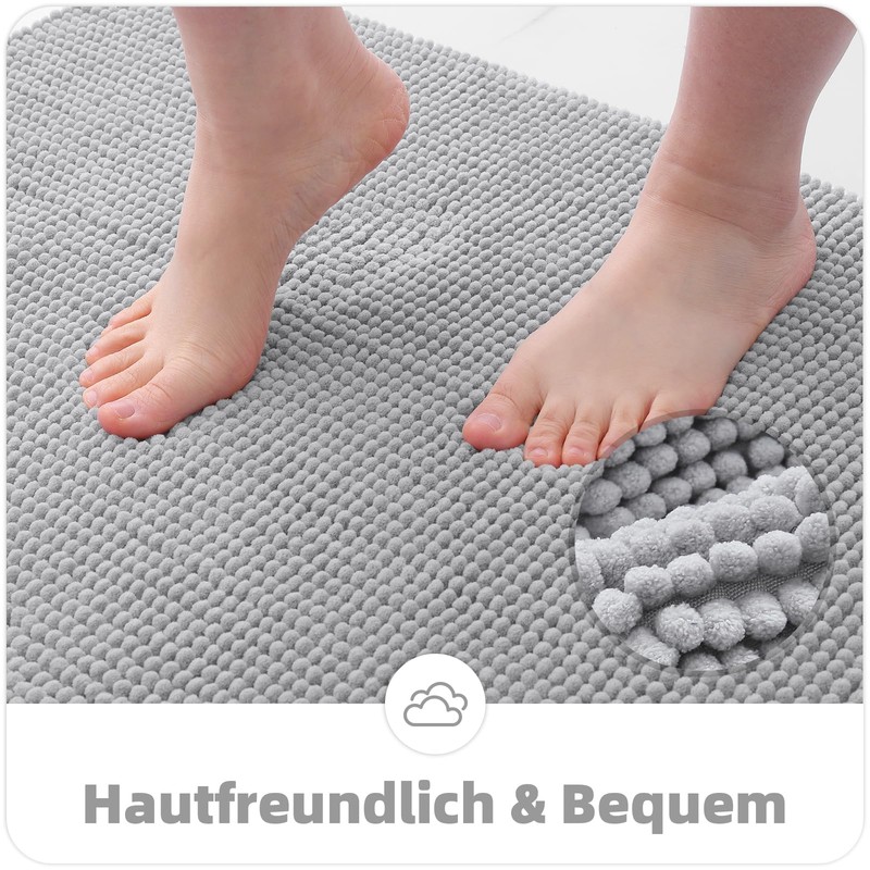 OLANLY Chenille Bath Mat, 40 x 60 cm, Extra Soft