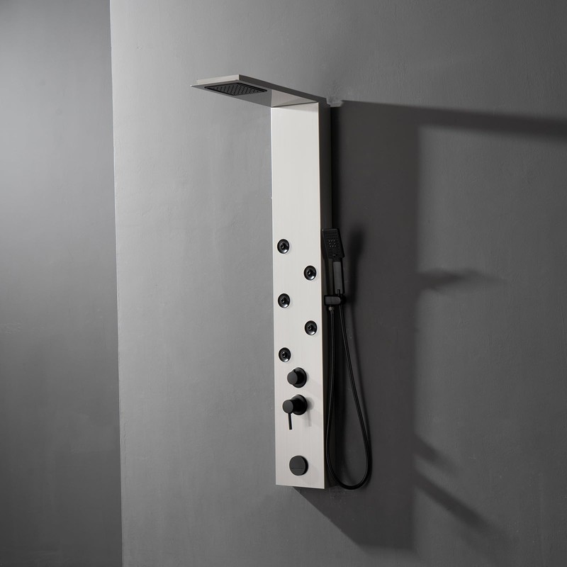 BWE Stainless Steel Shower Panel Tower System 5 Jets Multi-Function