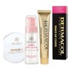 Kit Prebase Satin, Maquillaje Make-up Cover Y Polvo Dermacol