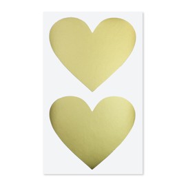 Scratch Seal Heart [Gold] Gold Large Scratch Seal Sticker 2.4 x 2.8 inches (6 x 7 cm) [Includes 1 Sheet x 10 Sheets] Glitter Puffy Round SCRS-005