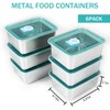 6 Pack 304 Stainless Steel Food Storage Containers Airtight Lids