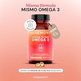 SEREMONY Omega 3 Vegano a Base de Aceite de Microalgas Marinas