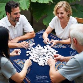 Mahjong Mat, 32.4×32.4 Inch Noise Reduction Anti-Slip Mahjong Mat for Table, Mahjong Table Mat for Poker, Card, Board Games Table Mat, Tile Games, Dominoes