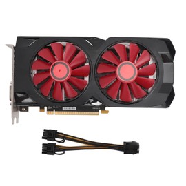 Game Graphics Card RX580 8GB GDDR5 256bit Quiet Dual Cooling Fan PCIe Gaming Graphics Card for Desktop PC