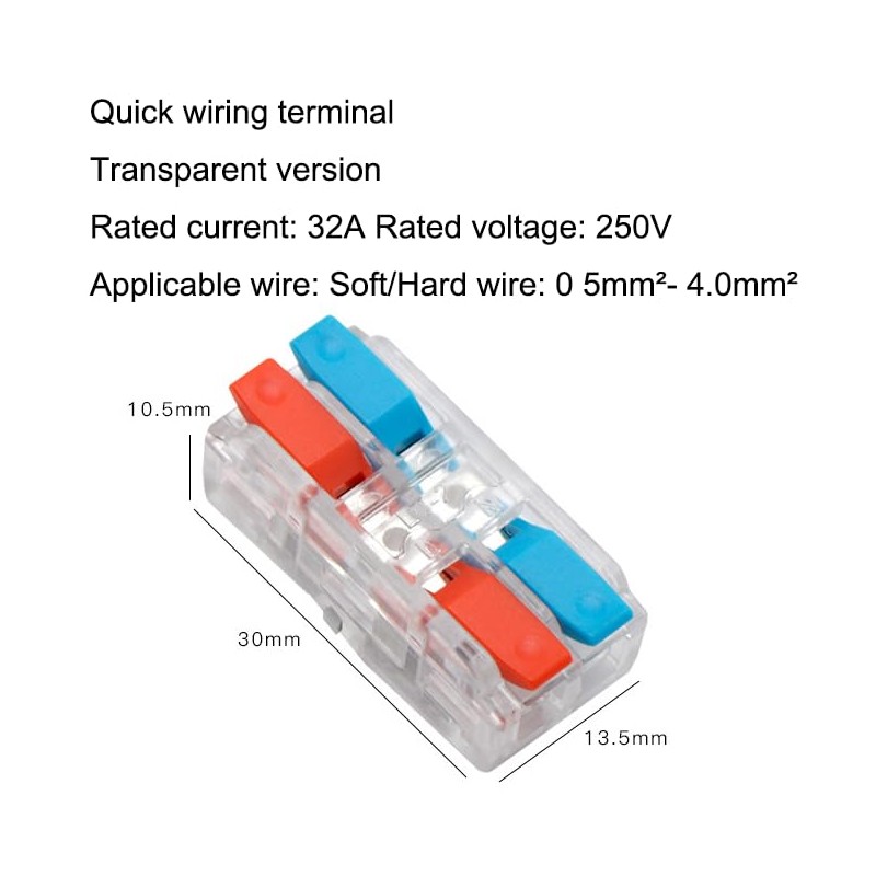 MTUERANC Wire Connectors, Compact Lever Quick Connect Wire Nuts, 2