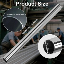 4 Inch Exhaust Straight Pipe Stainless Steel T304 Tube Pipe 47.24 Inch Long, 4" OD x 47.24" Length DIY Custom Mandrel Straight Exhaust Tubing, Automotive Universal Fit-2 Pack