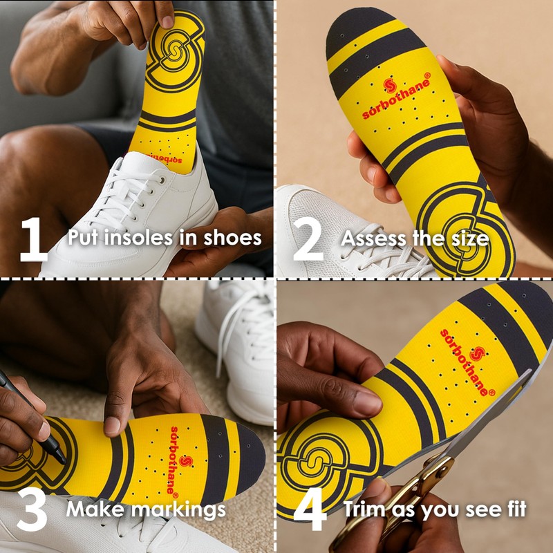 Sorbothane Double Strike Insoles, Men & Women - Shock Absorbing,