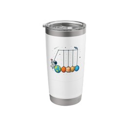 Funny Space Planets Newton Cradle Astronomy Shirt Stainless Steel Insulated Tumbler