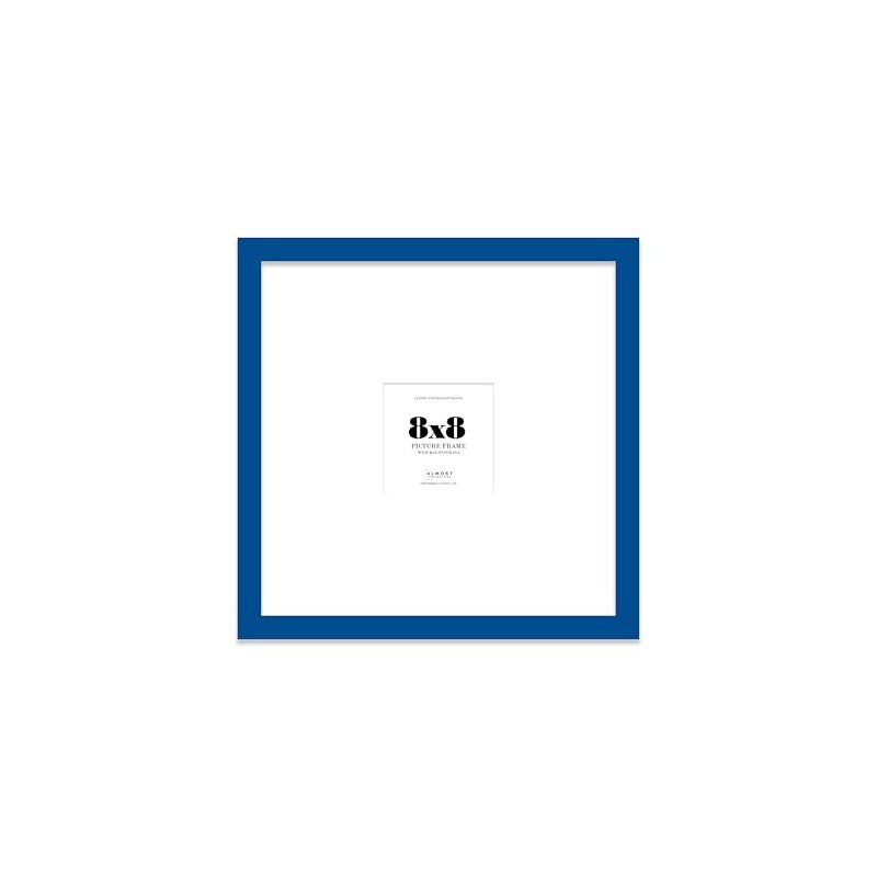 8x8" Square Picture Frame, Display Pictures 4x4" With Mat or