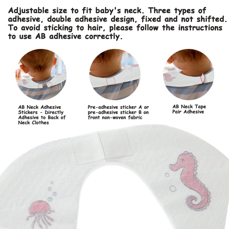 PewinGo Disposable Bibs 50 Packs & Baby Weaning Bibs, Easy