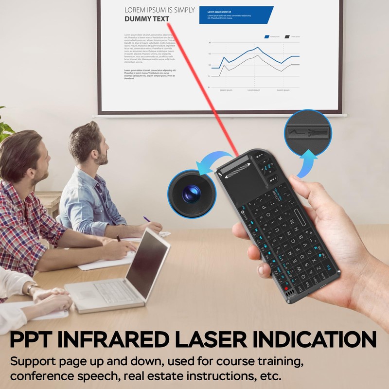 Miritz Miritz Bluetooth Mini Keyboard with Touchpad,Backlit 2.4GHz Wireless Keyboard