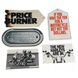Lot Of 5 Harley Davidson Hang Tag Sales Postcard Promo Vintage Dealership