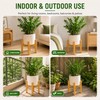 Natural Bamboo Plant Stand – 4-Legged Indoor & Outdoor Flower