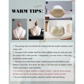 TINGSING Jewelry Mannequin Display Stand Vintage Necklace Bust Stand Female Dress Form Jewelry Bust Organizer Holder for Show Pendant, Earrings, Rings,Half Body