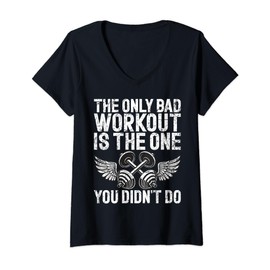 Womens The only bad Workout is the One you didnt Personal Trainer V-Neck T-Shirt