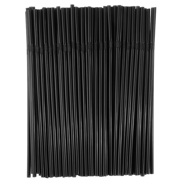 100Pcs Black Straws, Flexible Plastic Straws, Plastic Disposable Bendy Straws