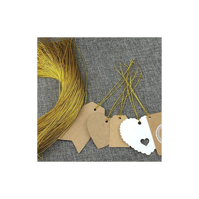 328 Feet Gift Tags String Hang Tags Rope (Gold)