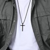 Tgmatelo for Men's Cross Necklace, Silver/Gold/Black Men's Cross Necklace with