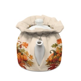 Kathyboom Fall Pumpkin Tea Cozy for Teapots,Resistant Kettle Cover Heat Resistant Breakfast Warmer Keep Warm Home Kitchen Thanksgiving Decorative Accessories