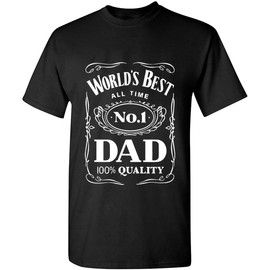 CGVEKV World´s Best No. 1 Dad Daddy Father Day giftsT-Shirt Black (US, Alpha, XX-Large, Regular, Regular, Black)