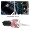 YINETTECH Dual USB Car Charger Shiny Crystal Decoration Safety Hammer