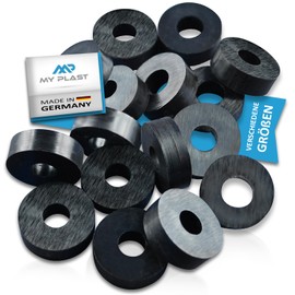 My Plast 200 Pcs Black Plastic Spacer Sleeves for Patio Construction Round Leveling Plates 14mm x 5.3mm x 6mm