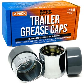 Boat Trailer Bearing Dust Cap, 1.98 Inch Grease Cap Covers for Hubs & Axles, Wheel Bearing Protectors, 2 Pack, Lube Covers for Trailer Bearings