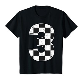 Kids Race Car 3rd Birthday Boy 3 Three Racing Flag Toddler T-Shirt