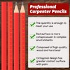Zonon 100 Pieces Carpenter Pencils Bulk Octagonal Red Hard Black