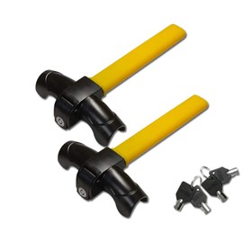 VaygWay Universal Car Steering Wheel Lock –Car Anti-Theft Wheel Lock Cylinder Key – Strong Heavy Duty Anti- Theft Rotary Steering Wheel Lock - Auto Security Travel Locking Gear – Car Truck (2 Pack)