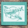 Spitfire Fighter War Plane Stencil: Mylar Airbrush Wall Art Painting