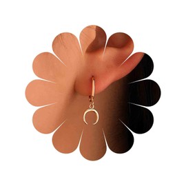 Cybche Boho Moon Hoop Dangle Earrings Gold Moon Drop Earrings Crescent Huggie Drop Earrings Half Moon Earrings Boho Moon Celestial Earrings Jewelry for Women