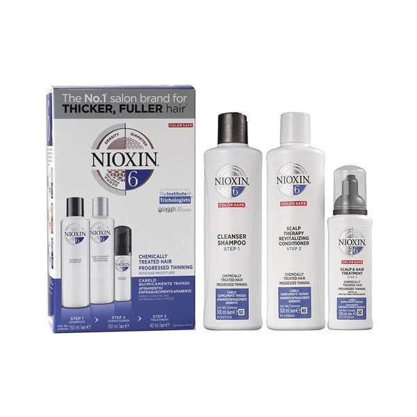 Nioxin Hair System 6 Set Shampoo for Hair Loss and Nourishing Conditioner for Hair Loss and Hair Care with SPF 15 Weakness 340 ml Pack of 1)