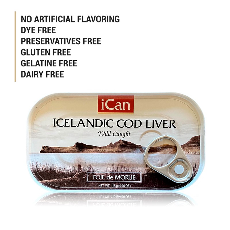 Wild Cod Liver Canned From Iceland 4.06 oz pack of