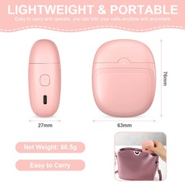 LOPHE Electric Nail Clippers, Nail Trimmer with 2 Speeds, Automatic Electric Nail Cutter with Light, Baby Nail Trimmer for Children, Adults, Seniors (Pink)