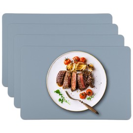 marysgift Place Mats for Table Non Stick Heat Resistant Washable and Waterproof for Dining Kitchen Party Weddding Set of 4 (30 x 45 cm）, Blue