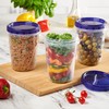 PLASTICPRO 6 Pack Twist Cap Food Storage Containers with Blue