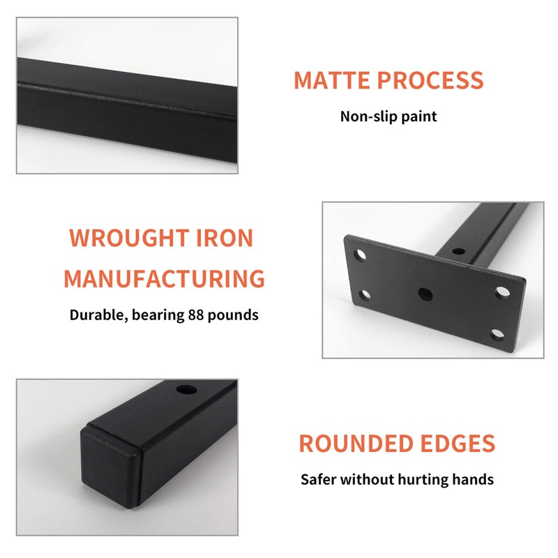 Floating Shelf Brackets 10 Inch, Heavy Duty Black Industrial Pipe