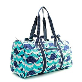 Quilted Weekend Travel Overnight 20" Large Duffle Bag (Splash Whale Coral)
