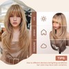 Sangtok Long Ombre Blonde Layered Wig with Bangs for Women,