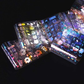 40 * 1000mm Leaves Smile Face Graffiti Glossy Nail Transfer Sticker Nail Art Decoration VCXN