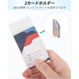Pawfly Vertical 2 Card Badge Holder with Thumb Slot Hard Transparent PC Case Protector for Office School ID Credit Card Drivers License and Pass 2 Pack
