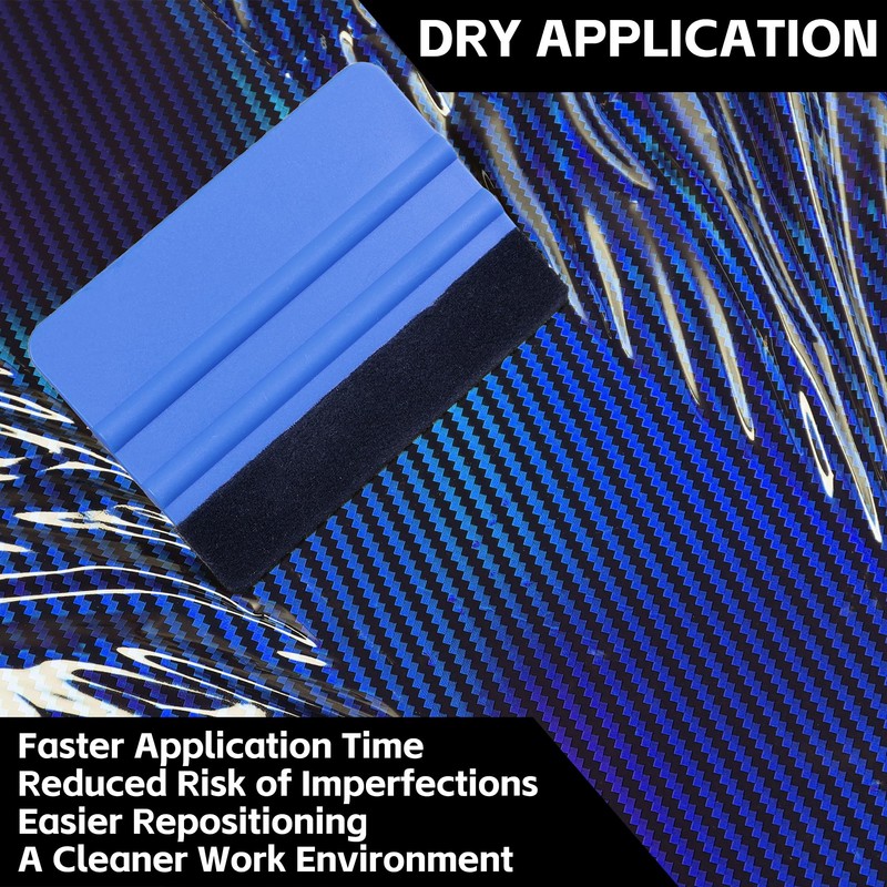 Lypumso 2D Holographic Carbon Fiber Vinyl Wrap, High Gloss Blue