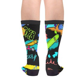 GJLNTRF Skateboard Novelty Crew Socks Casual Crazy Funny Dress Socks For Women Men Teens Gift