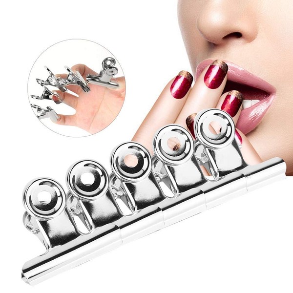 5pcs Stainless Steel C Curve Clips, Multifunction Nail Pinching Clips