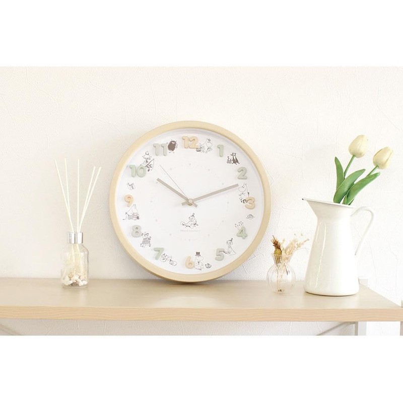 Tees Factory MO-5520472BE Moomin Icon Wall Clock Beige φ12.0 x